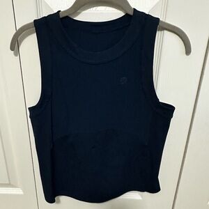 Lululemon Grid Texture‎ Tennis Tank Top in True Navy Size 6 EUC